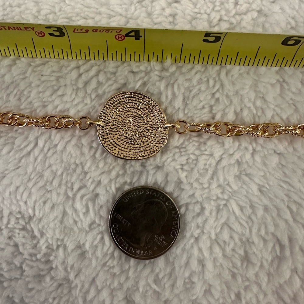 NWOT Gold Tone, Blue Eye Bracelet - Picture 7 of 7